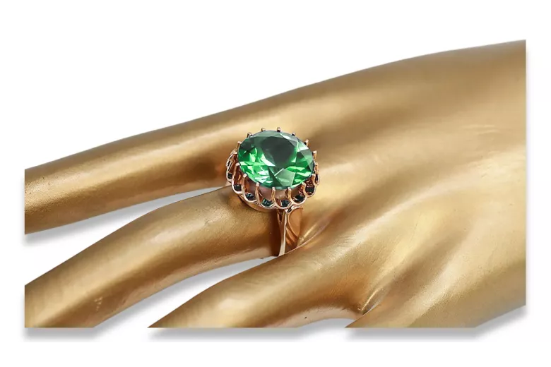 Emerald Original Vintage 14K Rose Gold Ring Vintage craft vrc035r